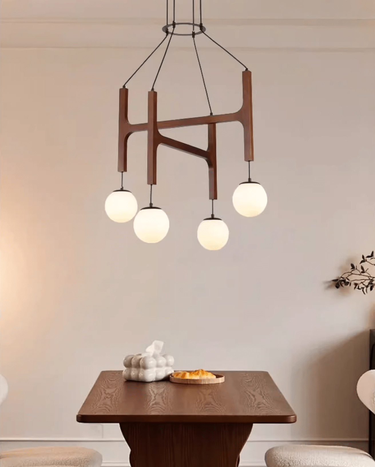 Xylocube Geometrische Pendelleuchte aus Holzkugel-Letslighting