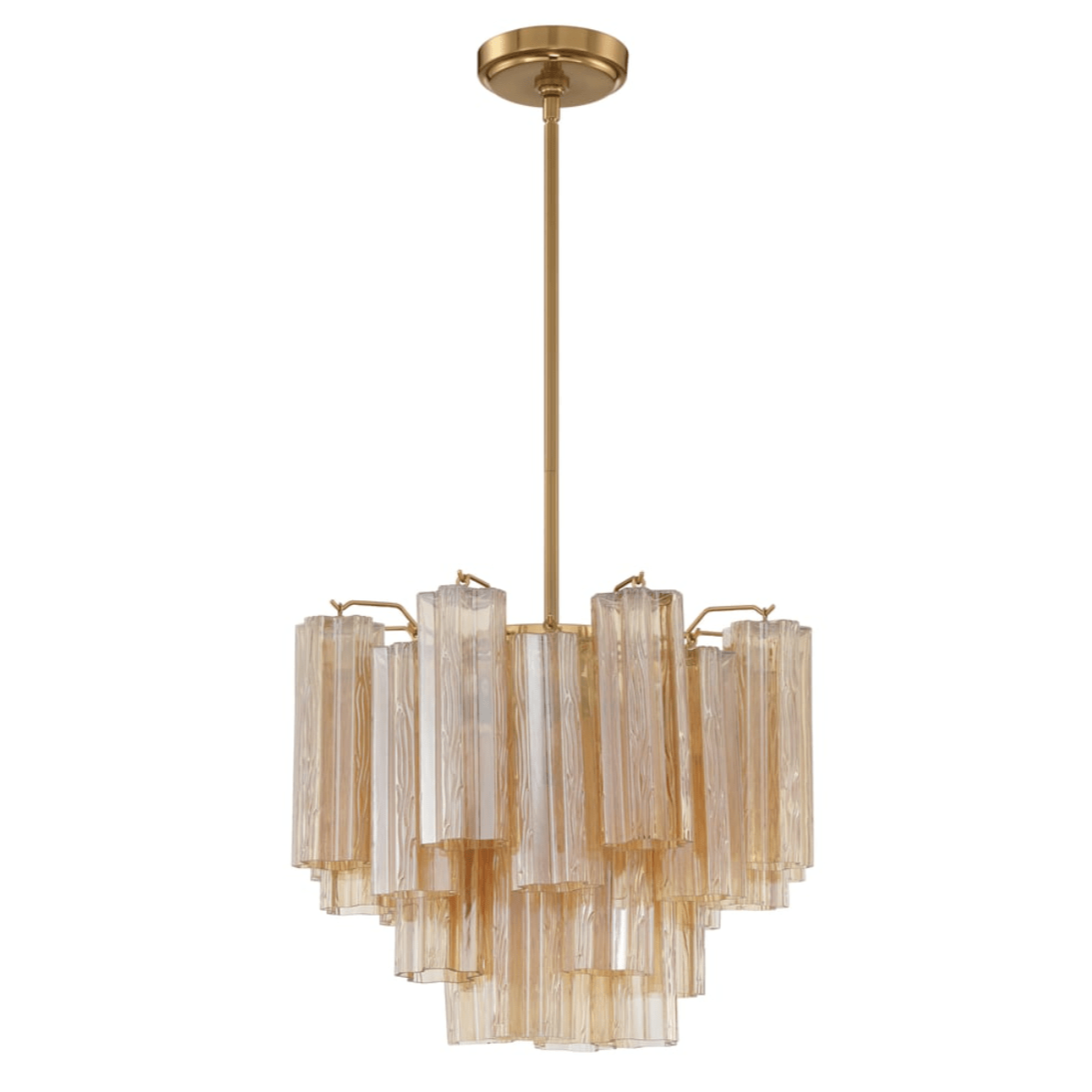 Aurora Murano Chandelier Glass Tube Layered Amber - Neutralighting