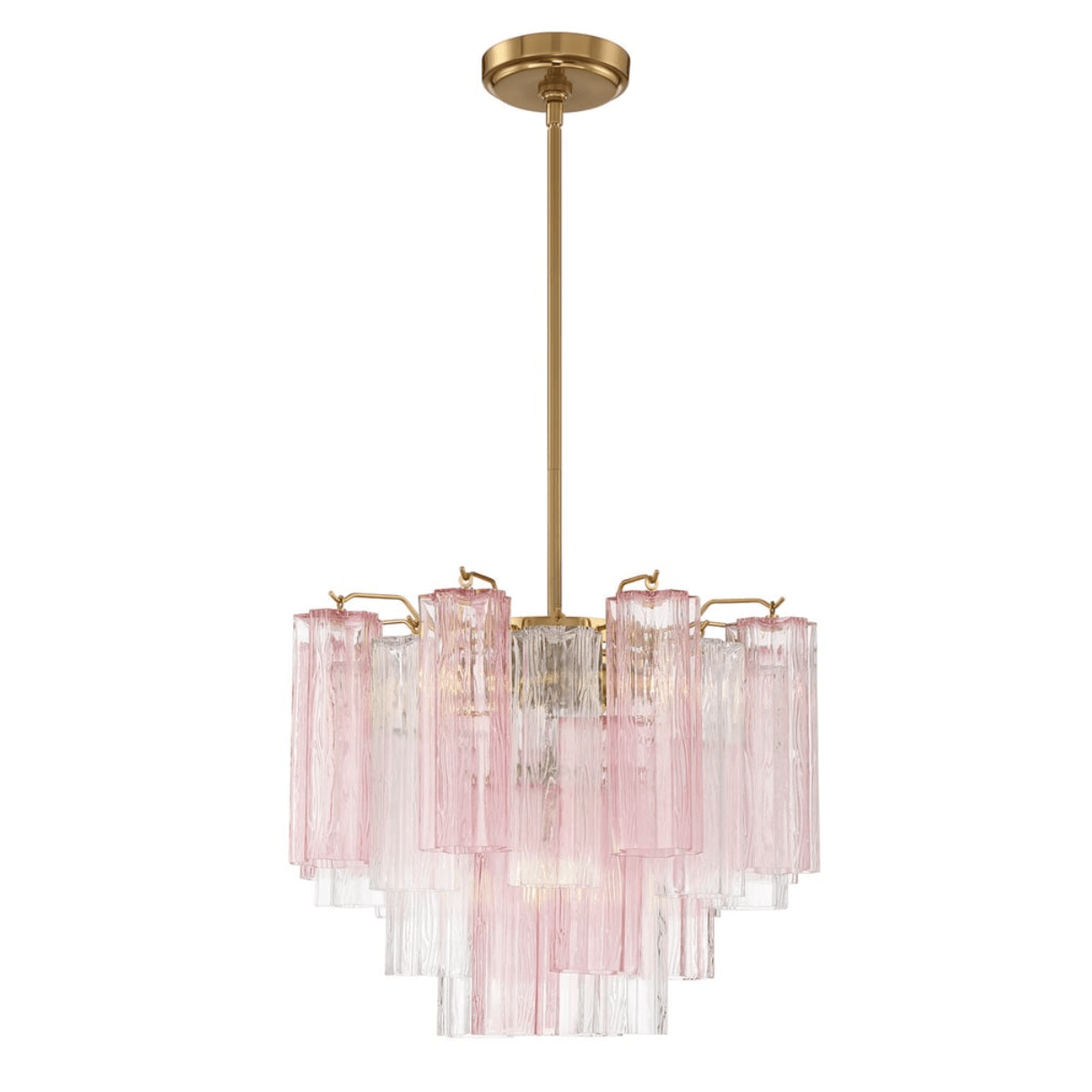 Aurora Murano Chandelier Glass Tube Layered Amber - Neutralighting