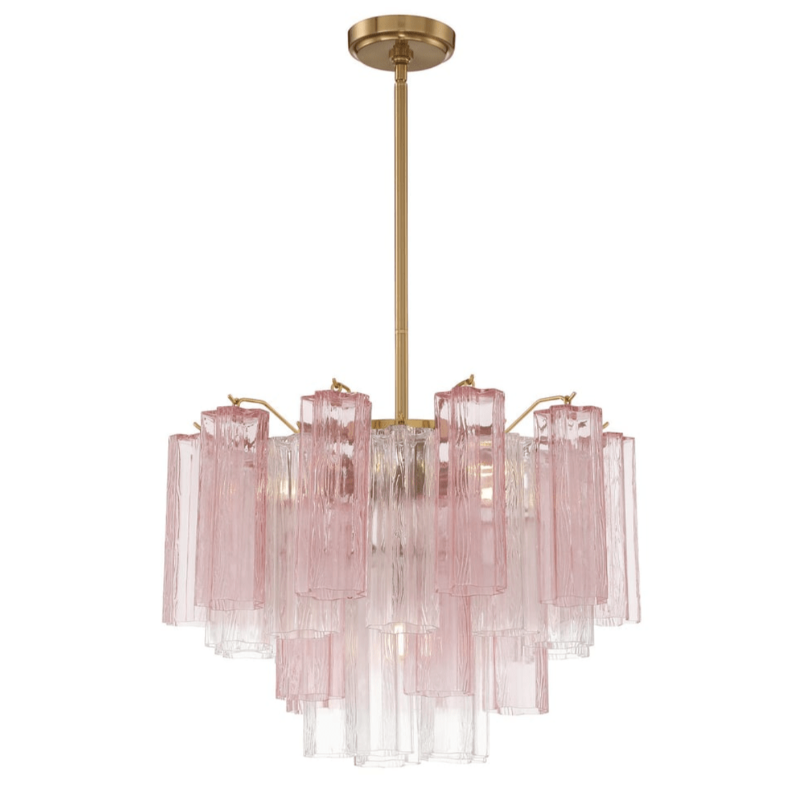 Aurora Murano Chandelier Glass Tube Layered Amber - Neutralighting