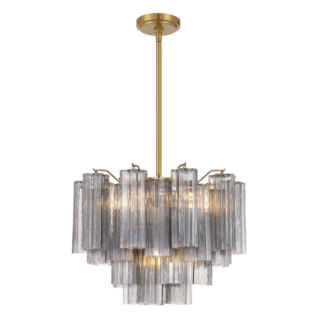 Aurora Murano Chandelier Glass Tube Layered Amber - Neutralighting