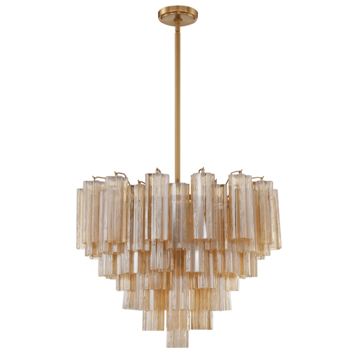 Aurora Murano Chandelier Glass Tube Layered Amber - Neutralighting