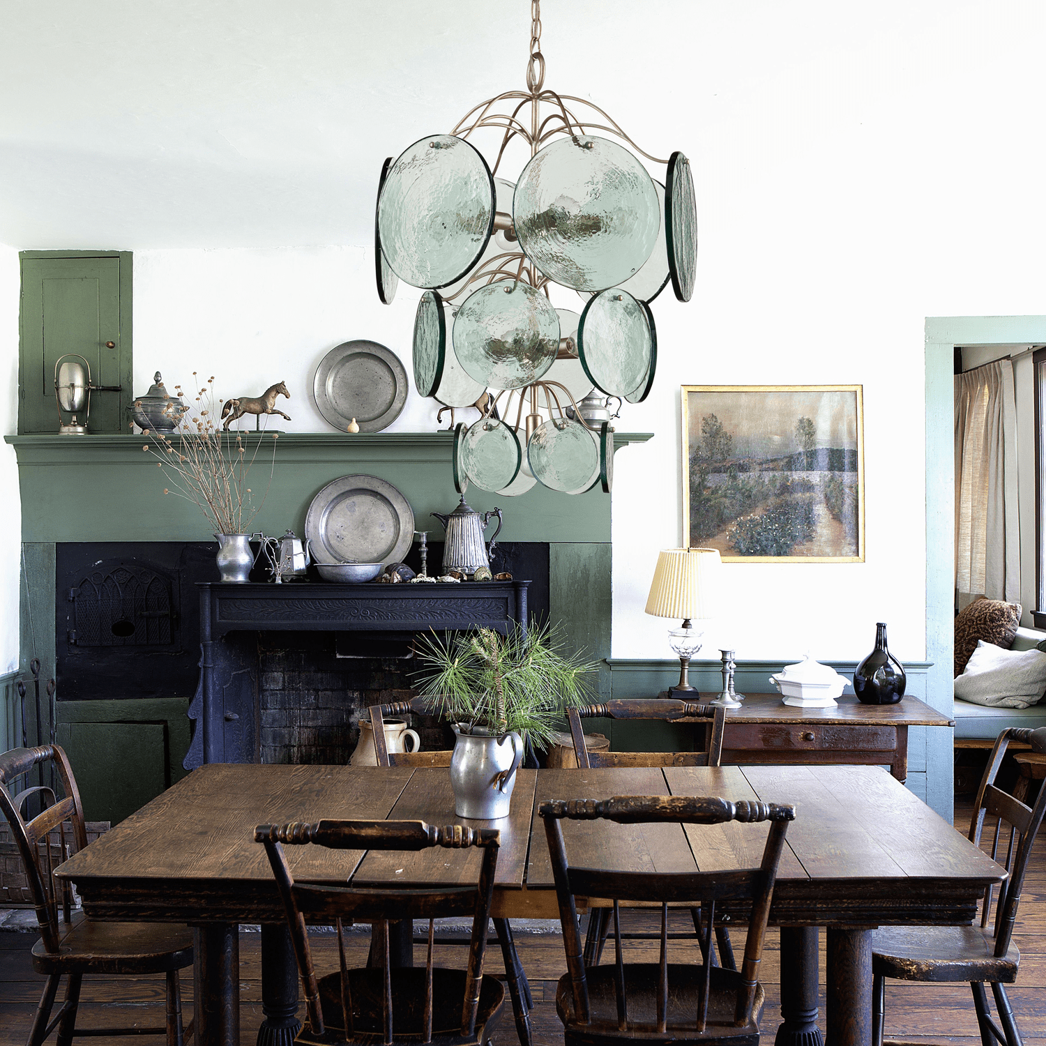 Aurora Chandelier Rovigo Recycled Glass Disc Modern Flowing - Neutralighting