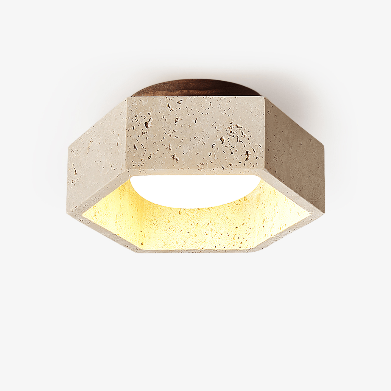 Hexara Travertine Hexagonal Ceiling Light - Neutralighting