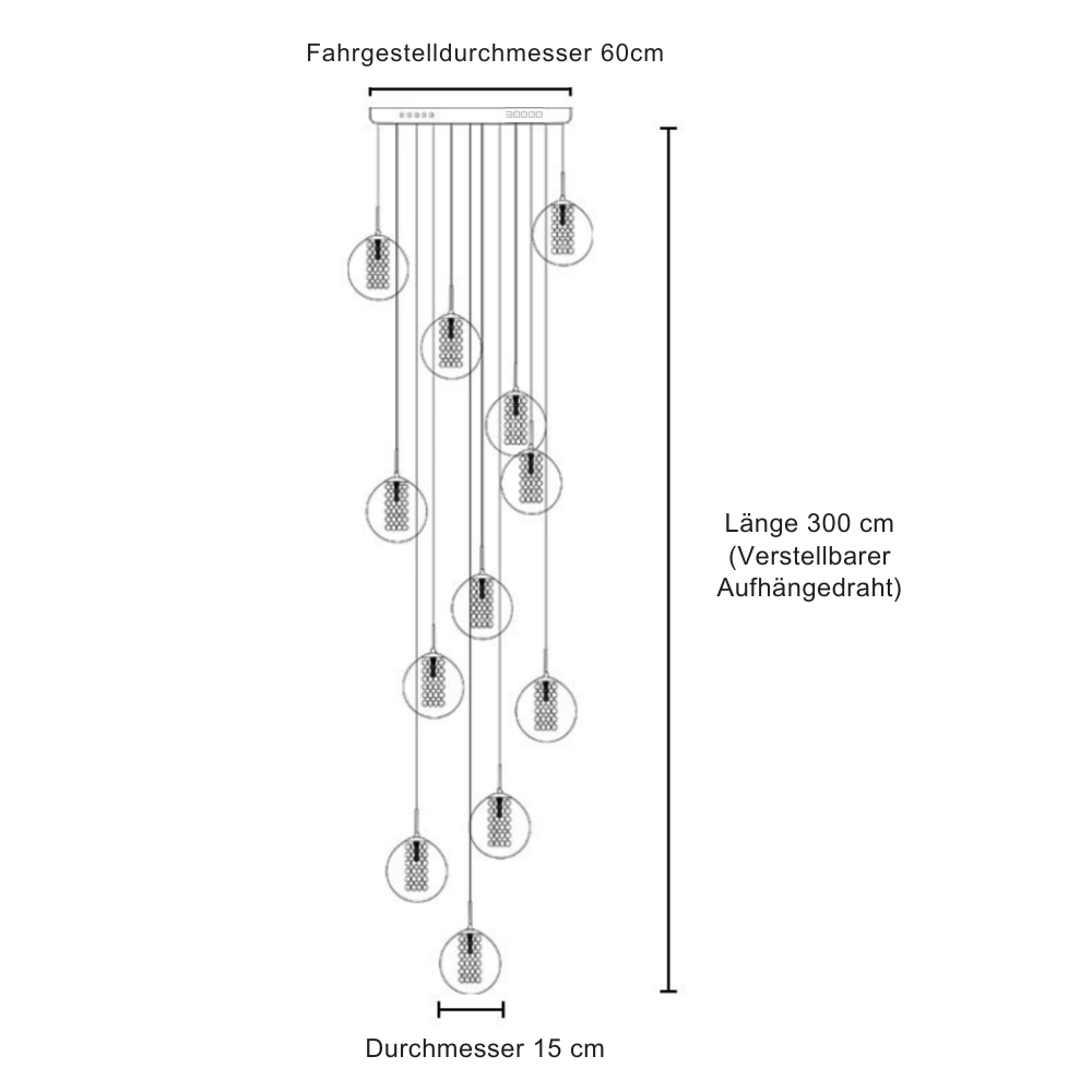 Juni luxuriöse Minimalistische Glas-Kristall Pendelleuchte