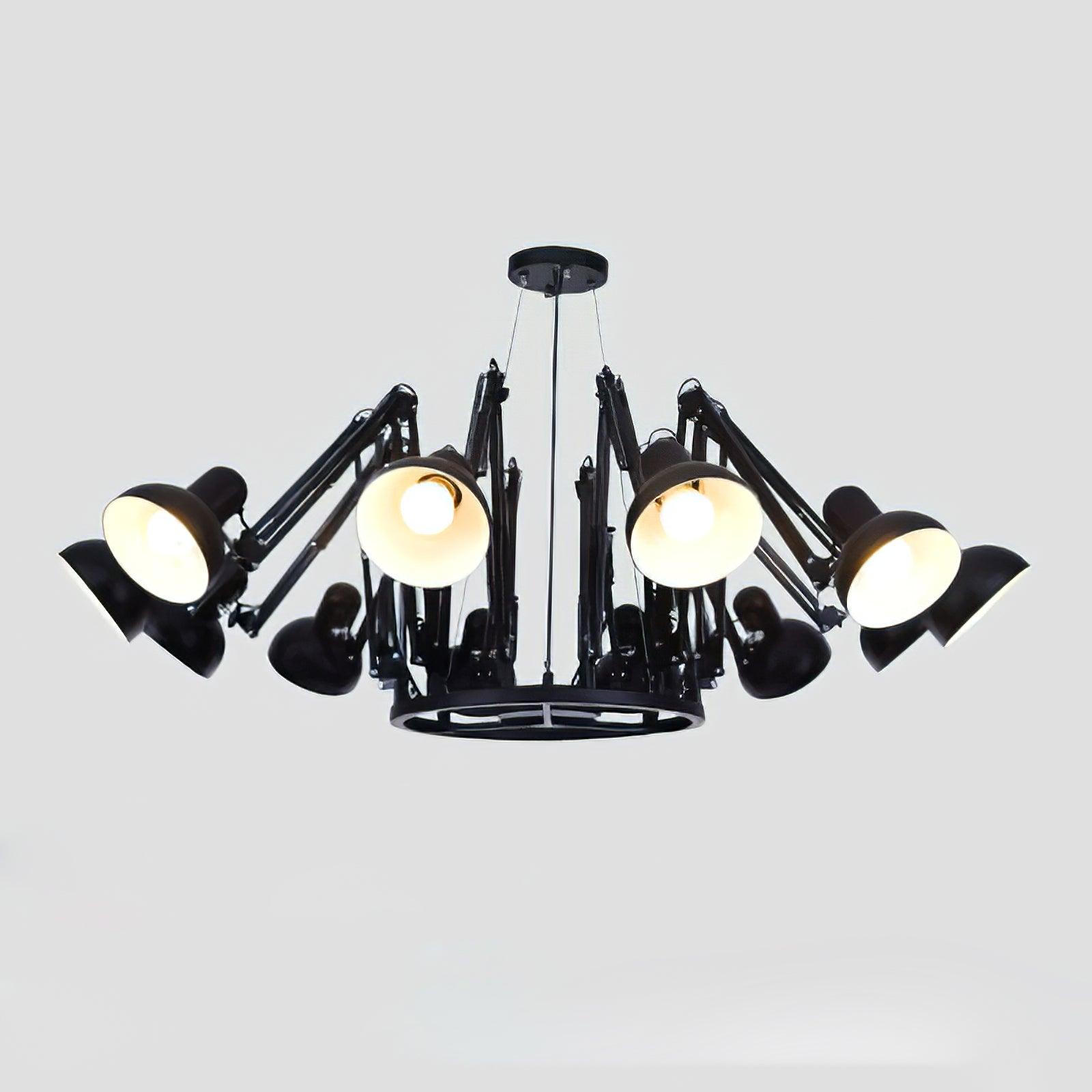 Lustra Kronleuchter Schwarz Verstellbar Multi Arm-Letslighting