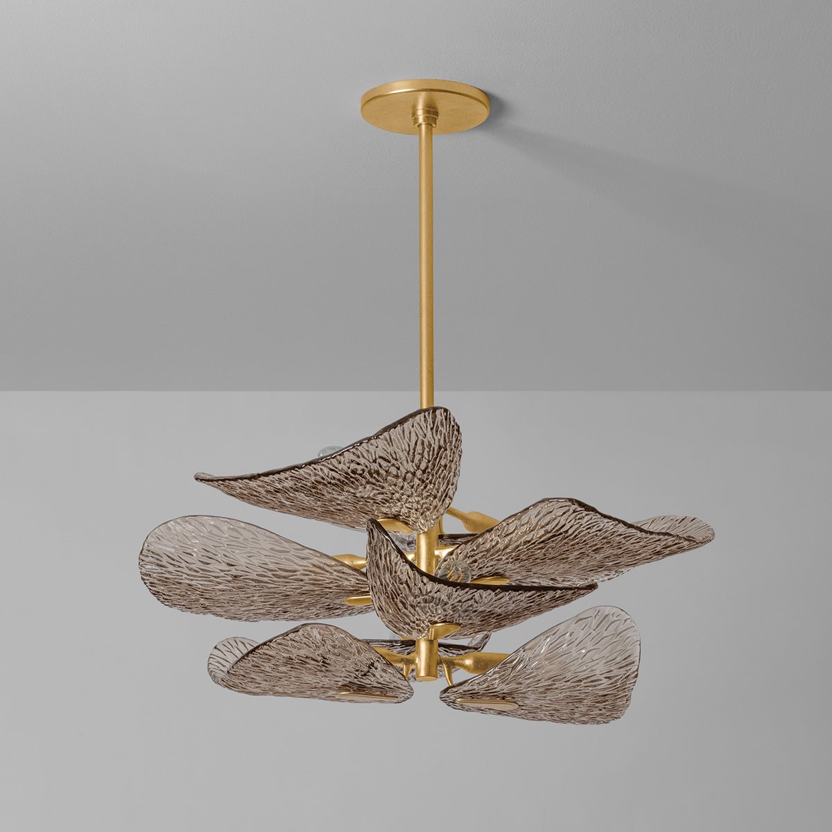 Aurora Chandelier Cardiff Piastra Glass Petal Layered Bronze - Neutralighting