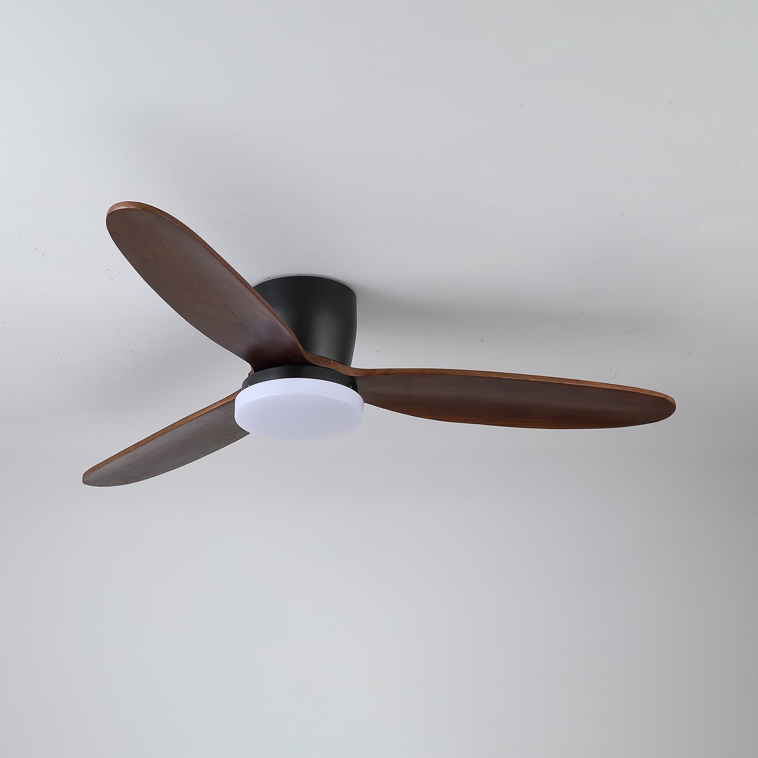 Blick von oben auf den Athyrs Deckenventilator mit Beleuchtung