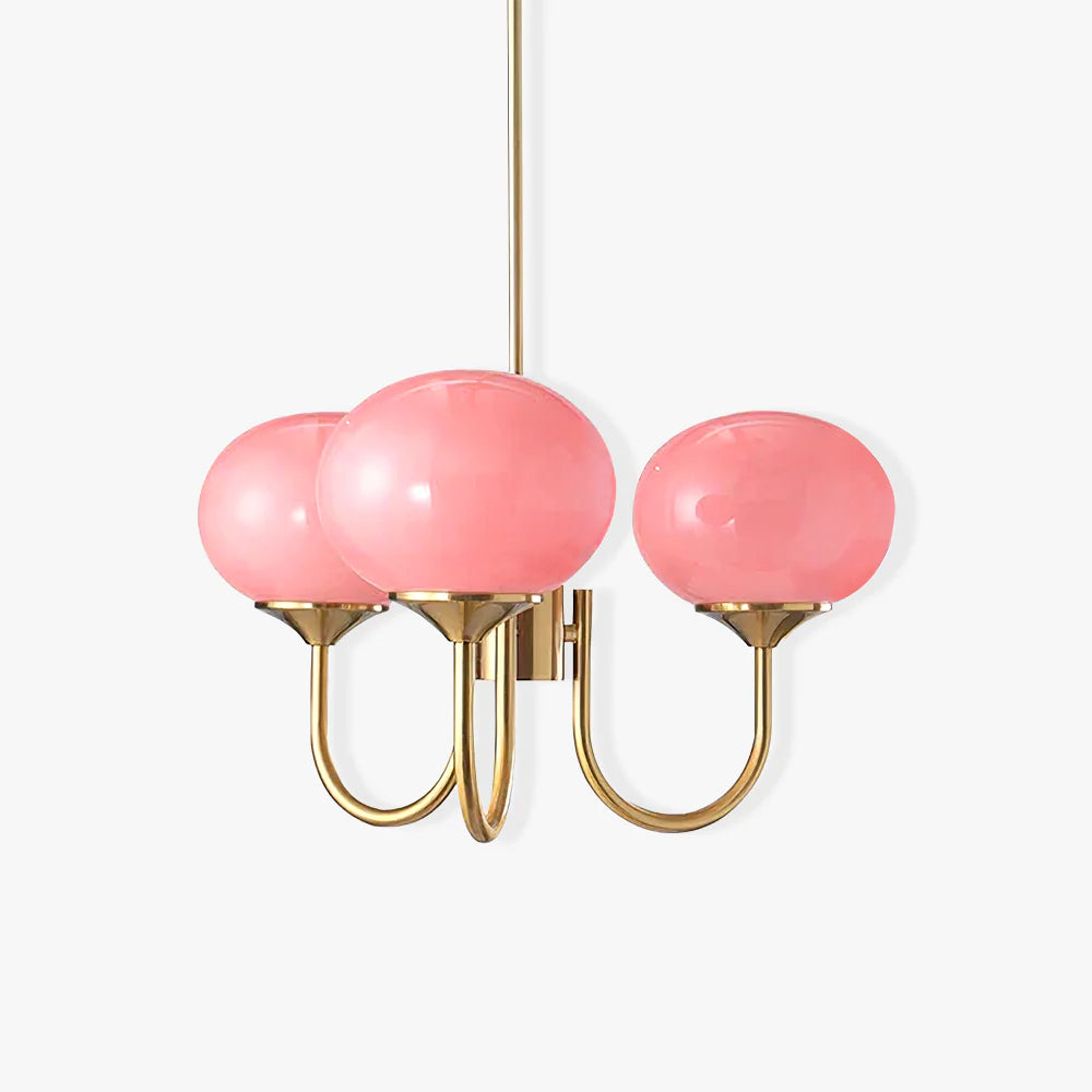 Lustra Kronleuchter Rosa Glaskugel Gold-Letslighting