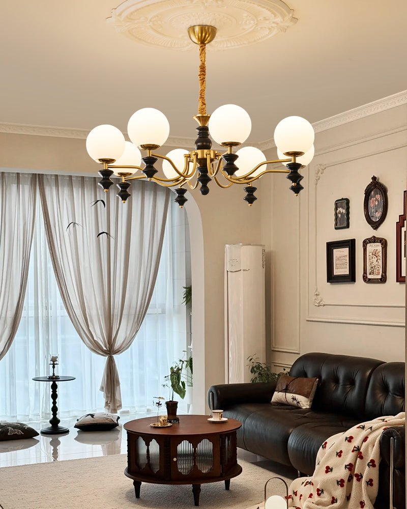Ordore Traditioneller Eleganter Kronleuchter aus Vintage-Holz-Letslighting