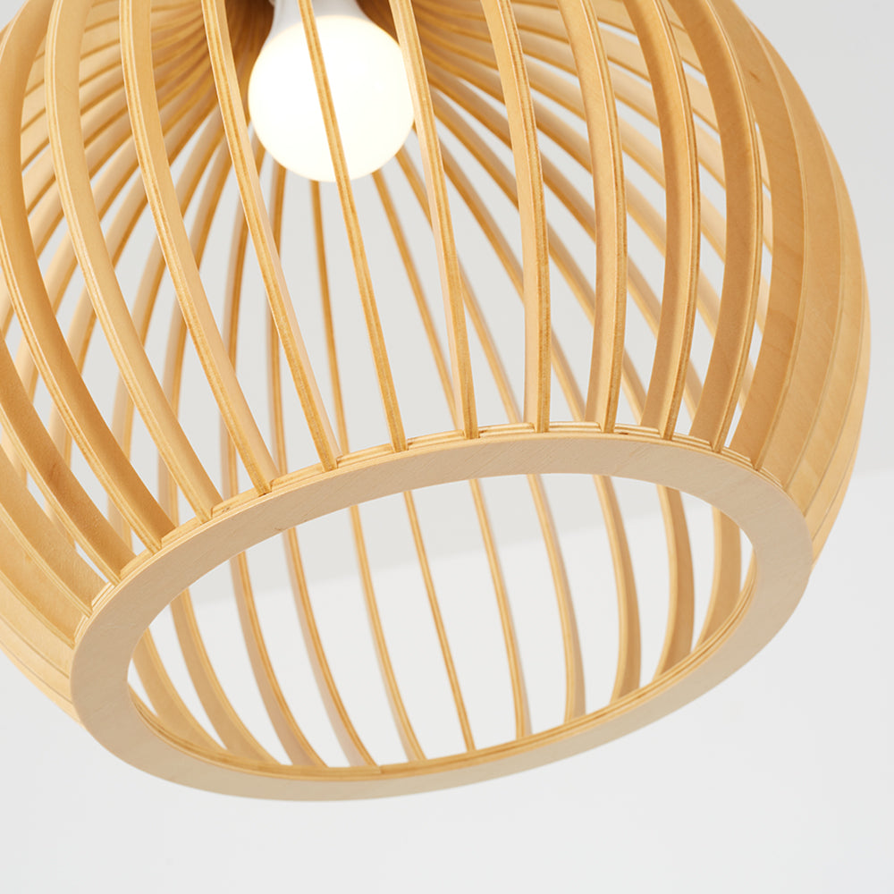 Muto Hölzerne Vogelkäfig-Lampe  Pendelleuchte Holz Esszimmer