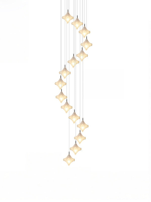 Moderne Art Deco Pendelleuchte, leuchtend