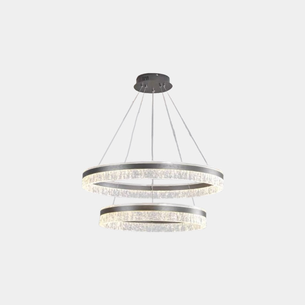 Kronleuchter Luxus Kreisring LED Dimmbar, Grau