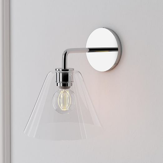 Conica Messing-Wandleuchte – Glas-Wandlampe für Flur und Schlafzimmer