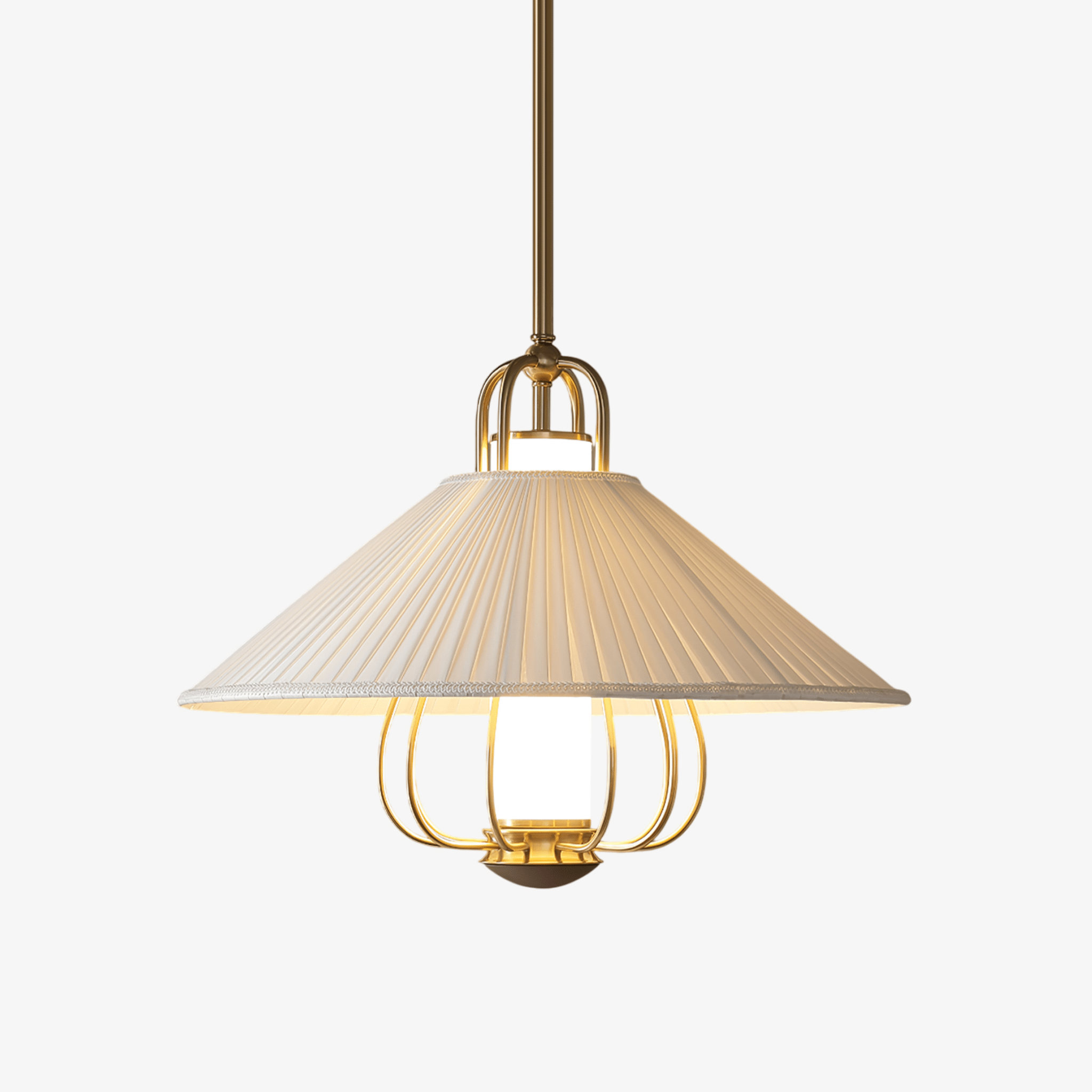 Lustra Pendelleuchte Stoff Gold-Letslighting