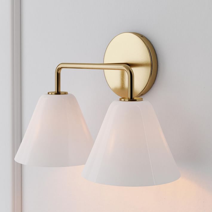 Conica Messing-Wandleuchte – Glas-Wandlampe für Flur und Schlafzimmer