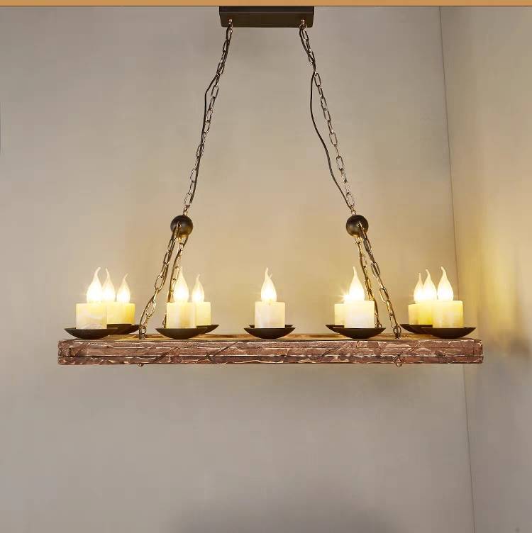 Epoch Kronleuchter, Holz & Metall, 16-flaming