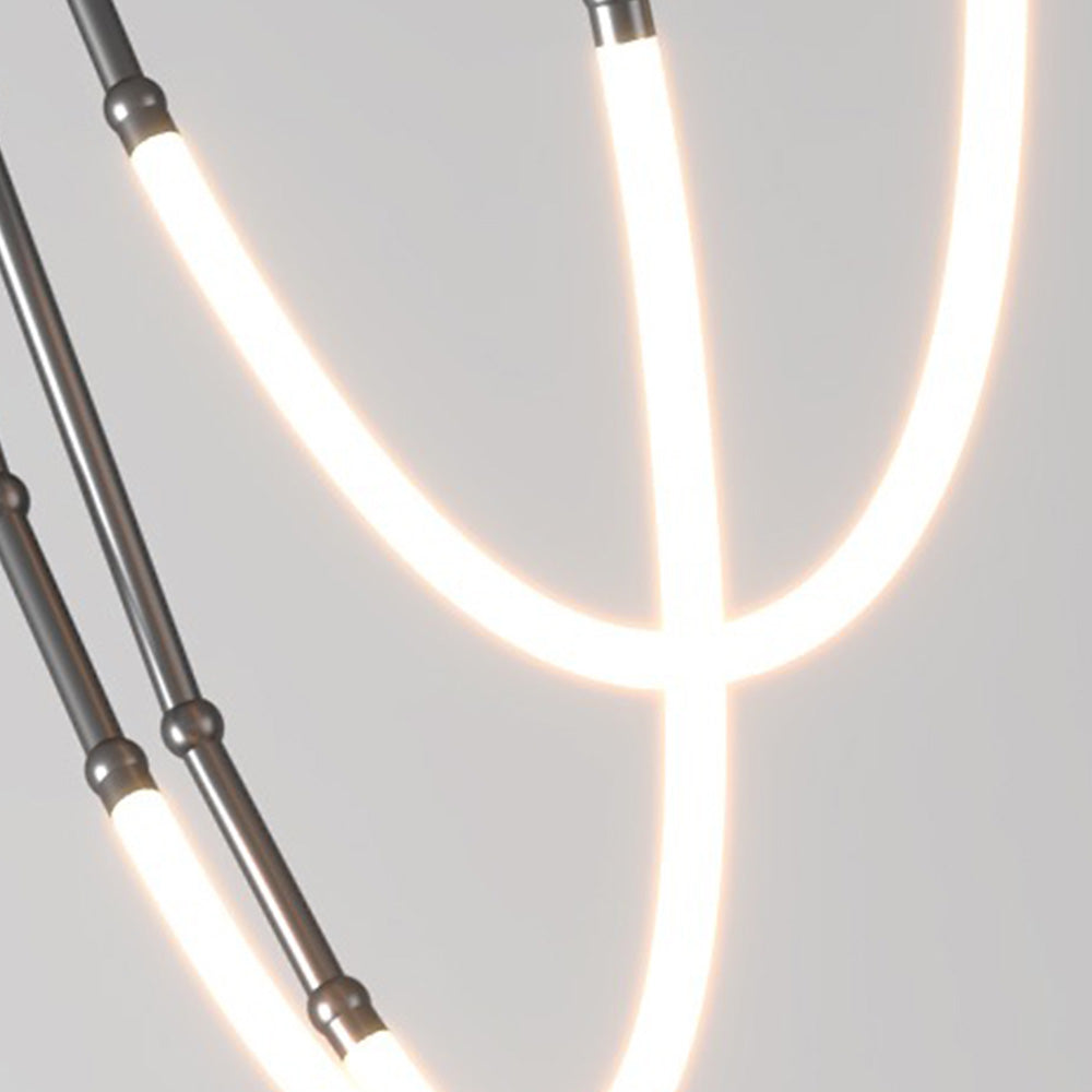Arisha Modern Lineare LED Pendelleuchte SchwarzSchlaf/Wohnzimmer Metall Silikon