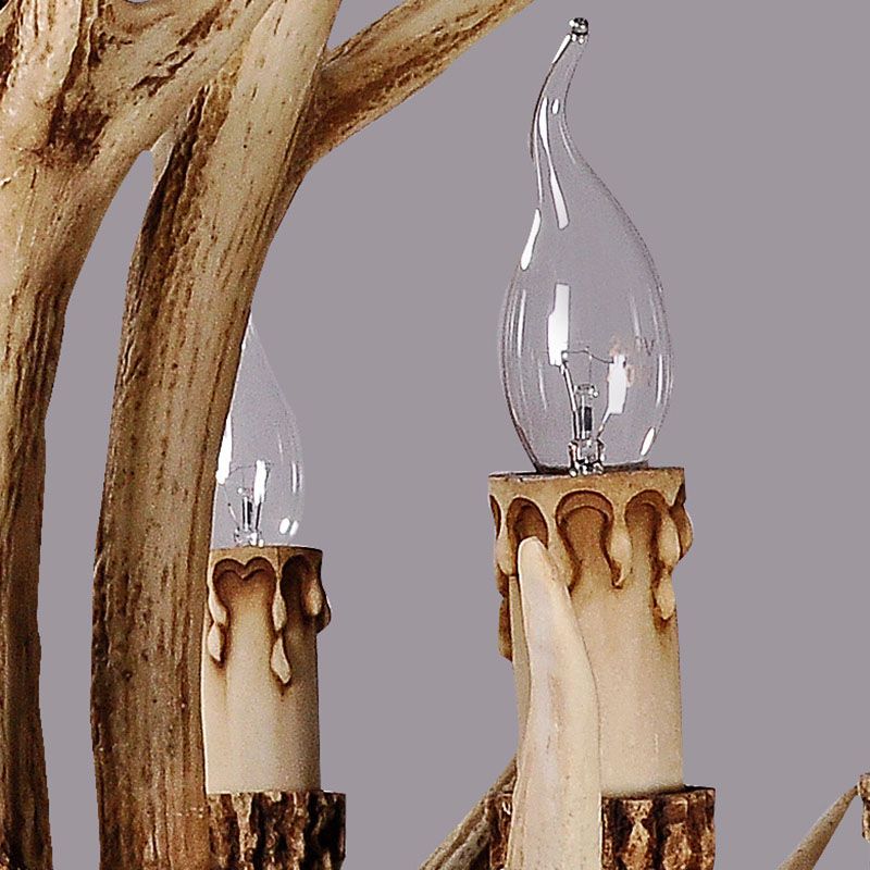 Epoch Vintage  Kronleuchter Horn Natur Weiß/Braun/Kaffee Wohnzimmer Harz