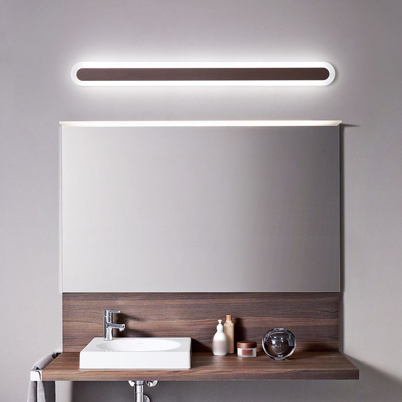 Arisha Modern Linear LED Wandleuchte Weiß/Braun Badezimmer Metall Acryl Größen 40/59/80/99CM
