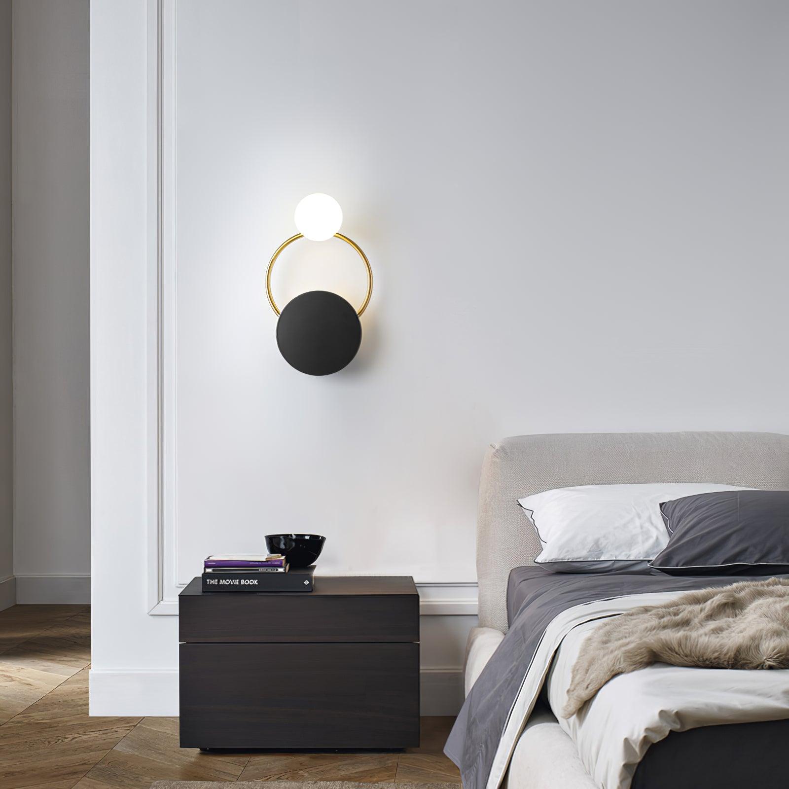 Arisha Moderne LED Wandleuchte Weiß/Schwarz Schlaf/Wohnzimmer Glas