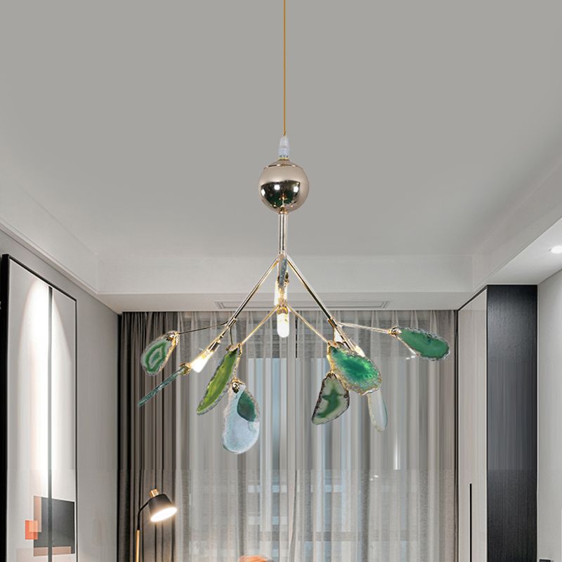 Aria Zeitgenoss Pendelleuchte Zweigform Schlafzimmer/Esszimmer Blau Metall