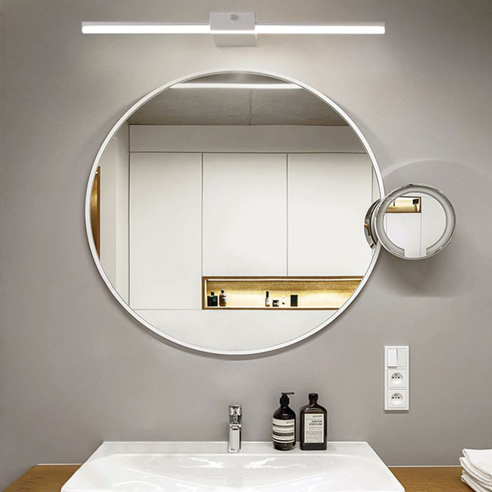 Arisha Minimalistische lineare Metall-Wandleuchte, Schwarz/Weiß, Badezimmer-Letslighting