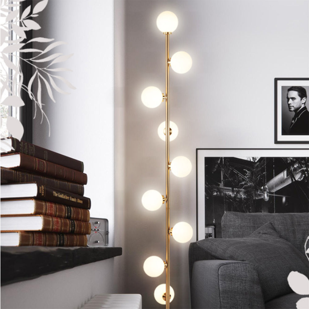 Valentina Stehlampe  Glas Weiß&Warm Wohn&Schlaf&Esszimme 9 Köpfe Design LED