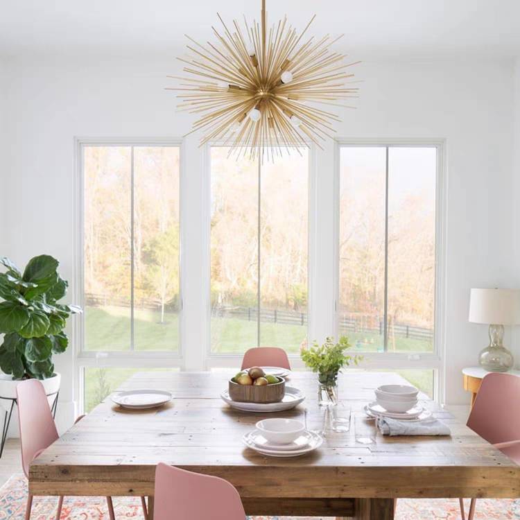 Modern Starburst LED Pendelleuchte Gold Schlaf/Wohn/Esszimmer Metall ∅52/60/64/71CM