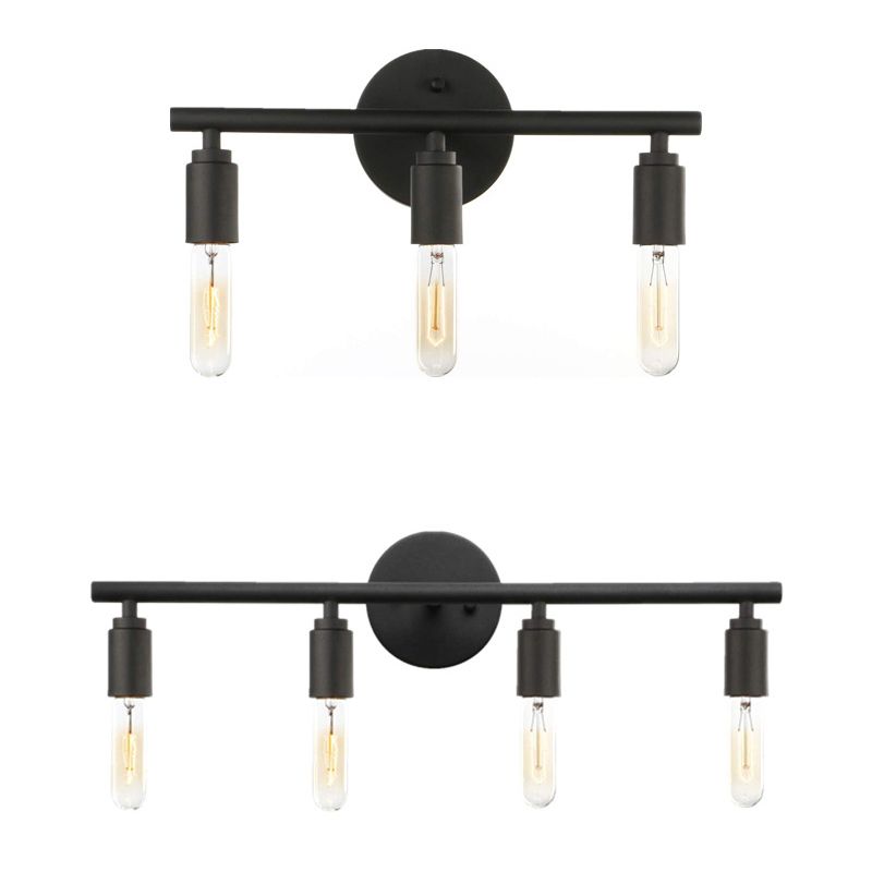 Silva Modern LED Wandleuchte Schwarz Badezimmer Metall Glas 3/4 Licht