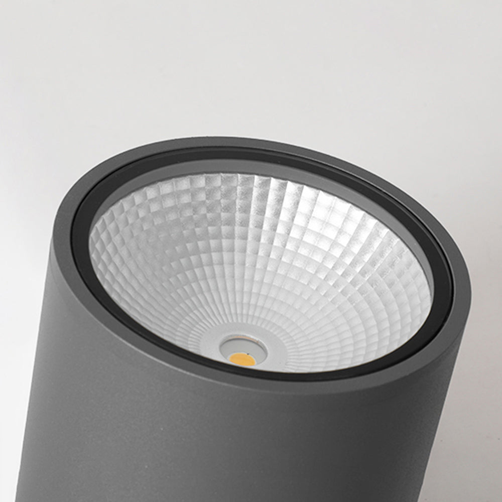 Ray Modern LED Außenleuchte Zylindrisch Schwarz Flur/Garten/Balkon Metall&Glas ∅11/15CM