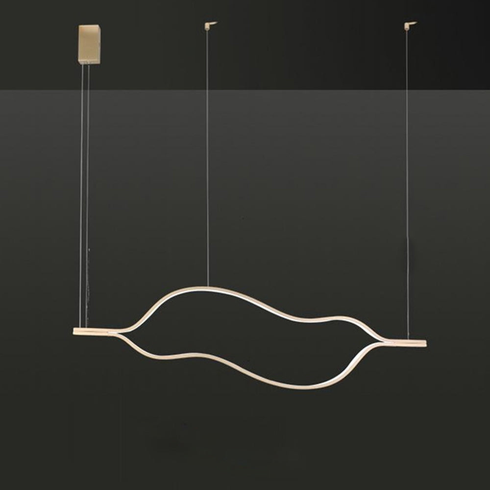 Arisha Modern Linear Geometrisch LED Pendelleuchte Gold Wohnzimmer Metall Acryl