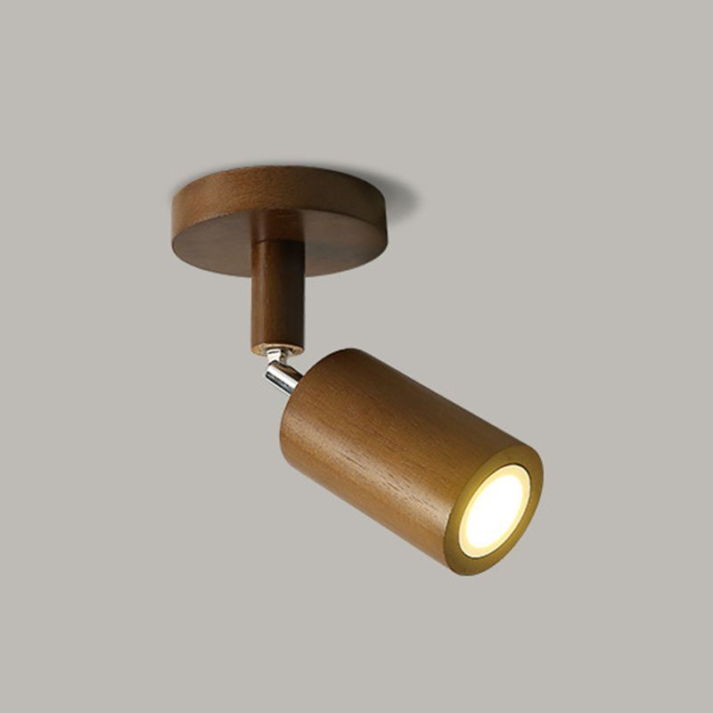 Muto Modern LED Deckenstrahler Zylinder Wohnzimmer Schlafzimmer, 3 Farben, Metall Holz