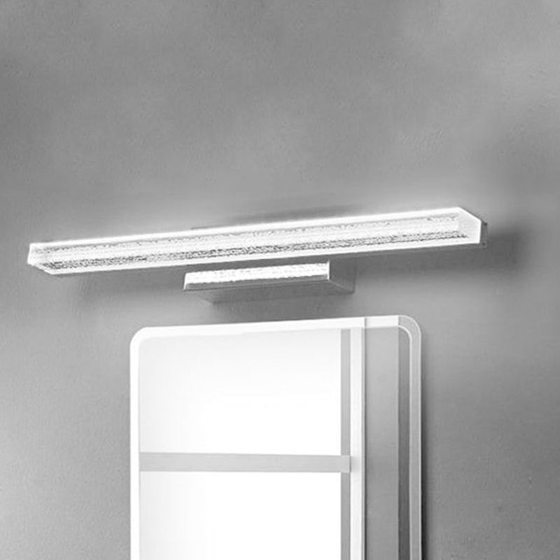 Arisha Modern Rechteckige LED WandleuchteSilber Badezimmer Metall Acryl Größen 20/40/59/80/99 cm