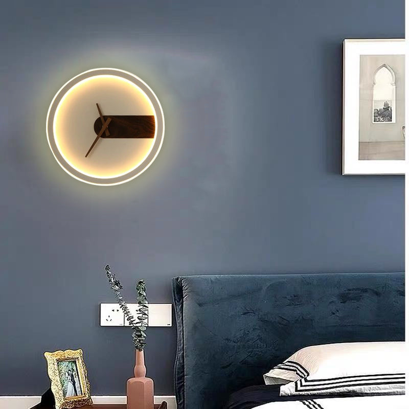 Arisha Modern Uhr LED Innenwandleuchte Schwarz Schlaf/Wohnzimmer