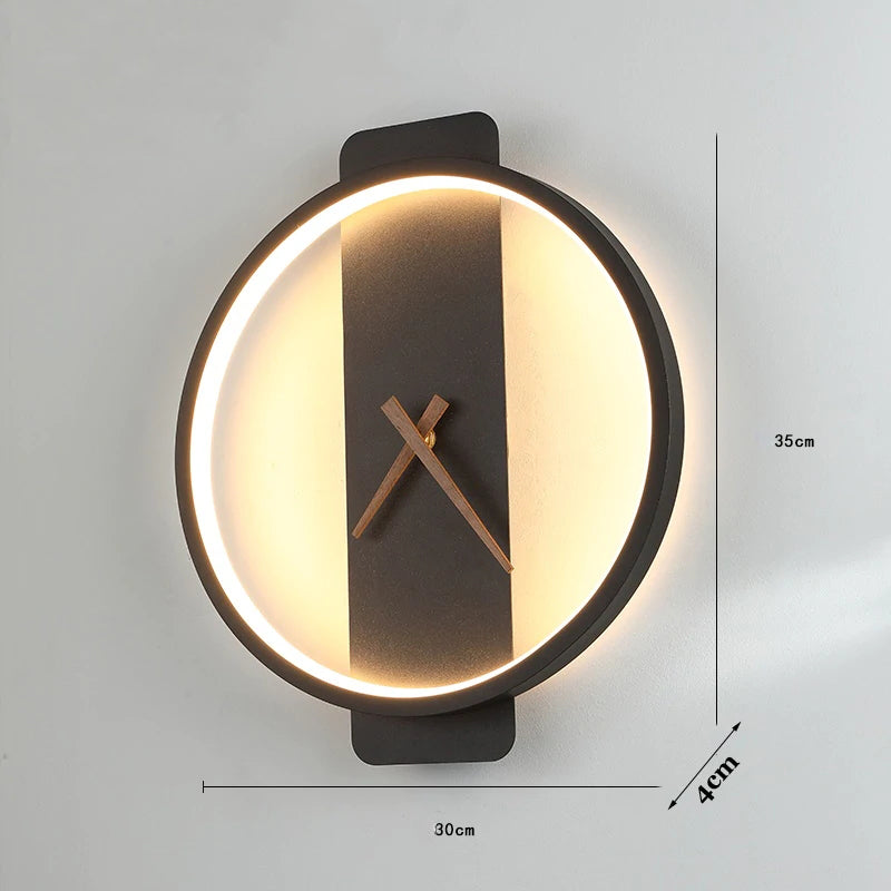 Valentina Arisha Square Clock Metall/Acryl Wandleuchte Gold Wohnzimmer
