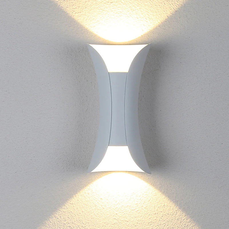 Ray Design Gebogene LED Außenwandleuchte Gold/Schwarz/Weiß Garten/Flur Metall