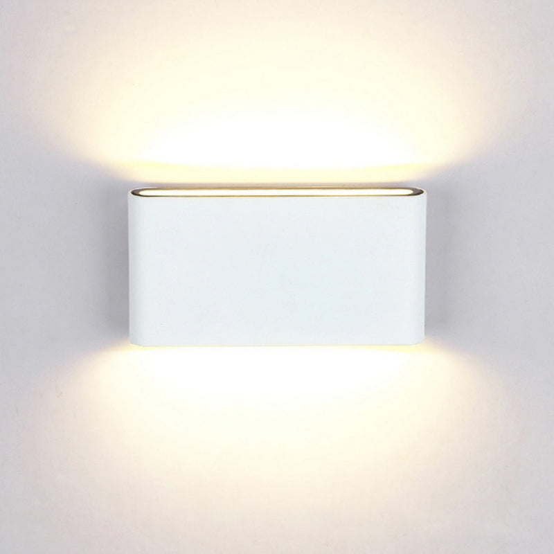 Ray Modern Wasserdichte LED Wandleuchte Rechteckig Innen/Außen Weiß/Schwarz Metall