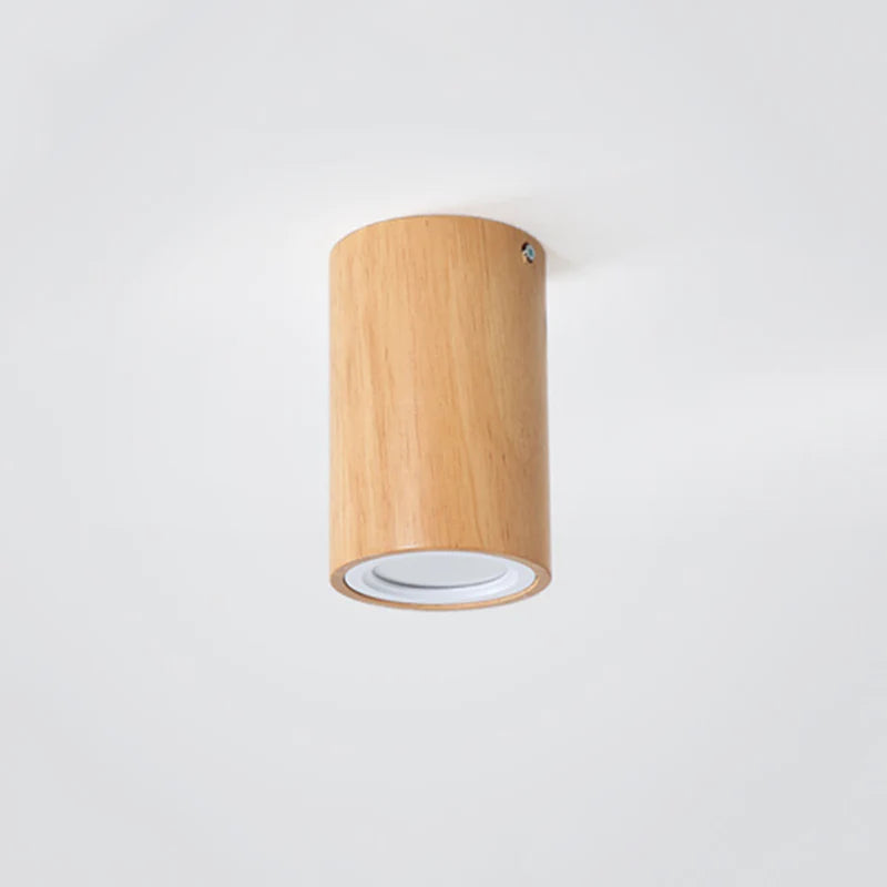 Muto LED Deckenleuchte Zylinder, Flur/Küche, Holz Acryl