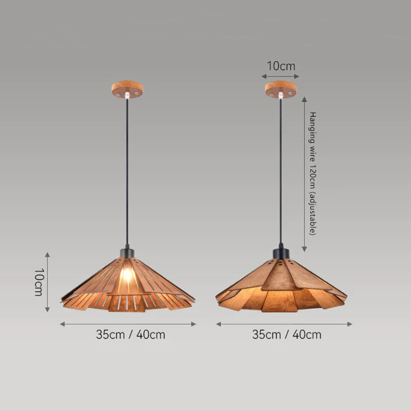 Arisha Design LED Pendelleuchte Gelb/Braun Ess/Schlaf/Wohnzimmer Innenbereich Holz&Metall Warmweiß