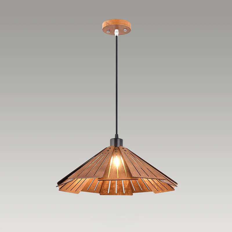 Arisha Design LED Pendelleuchte Gelb/Braun Ess/Schlaf/Wohnzimmer Innenbereich Holz&Metall Warmweiß