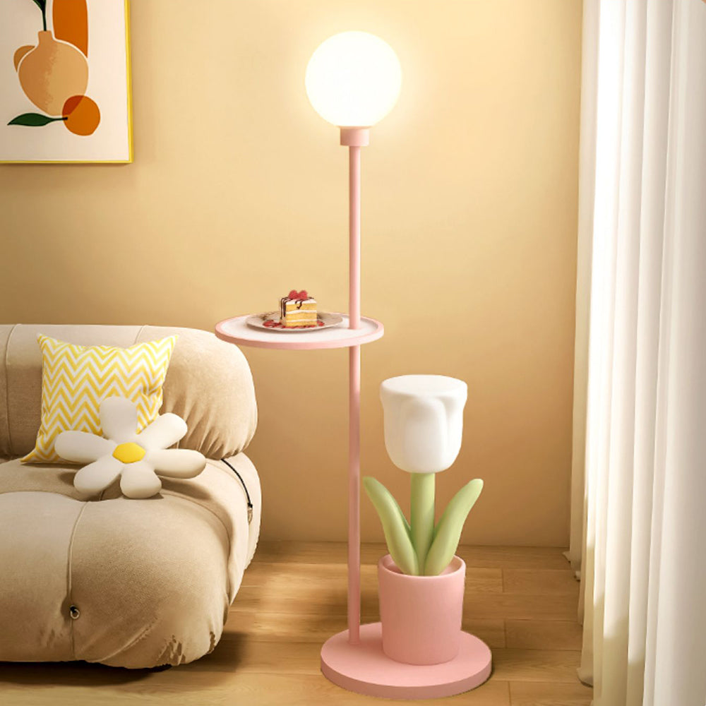 Arisha Modern Blume LED Stehlampe Gelb Wohn/Schlaf/Kinderzimmer Metall