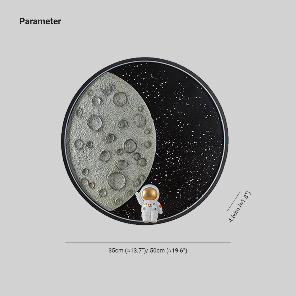 Aria Modern Astronaut Mond LED Wandleuchte Schlaf/Kinderzimmer Innen Metall Dimmbar