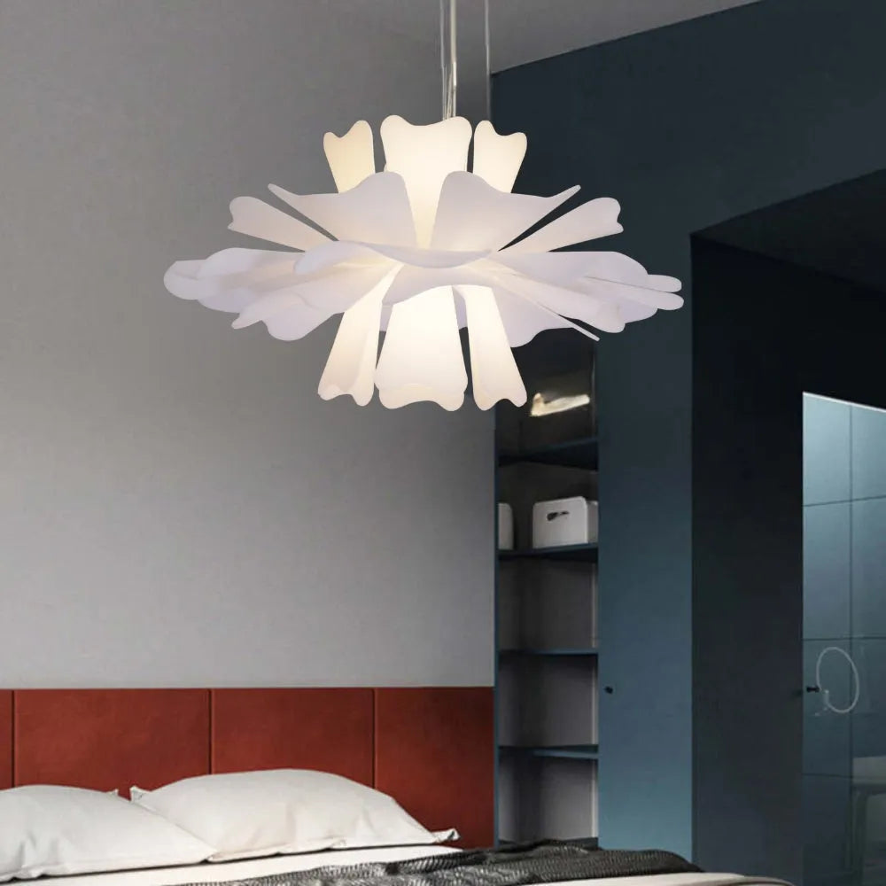 Aria Moderne Pendelleuchte Blumen Weiß, Metall/Acryl Esszimmer/Wohnzimmer