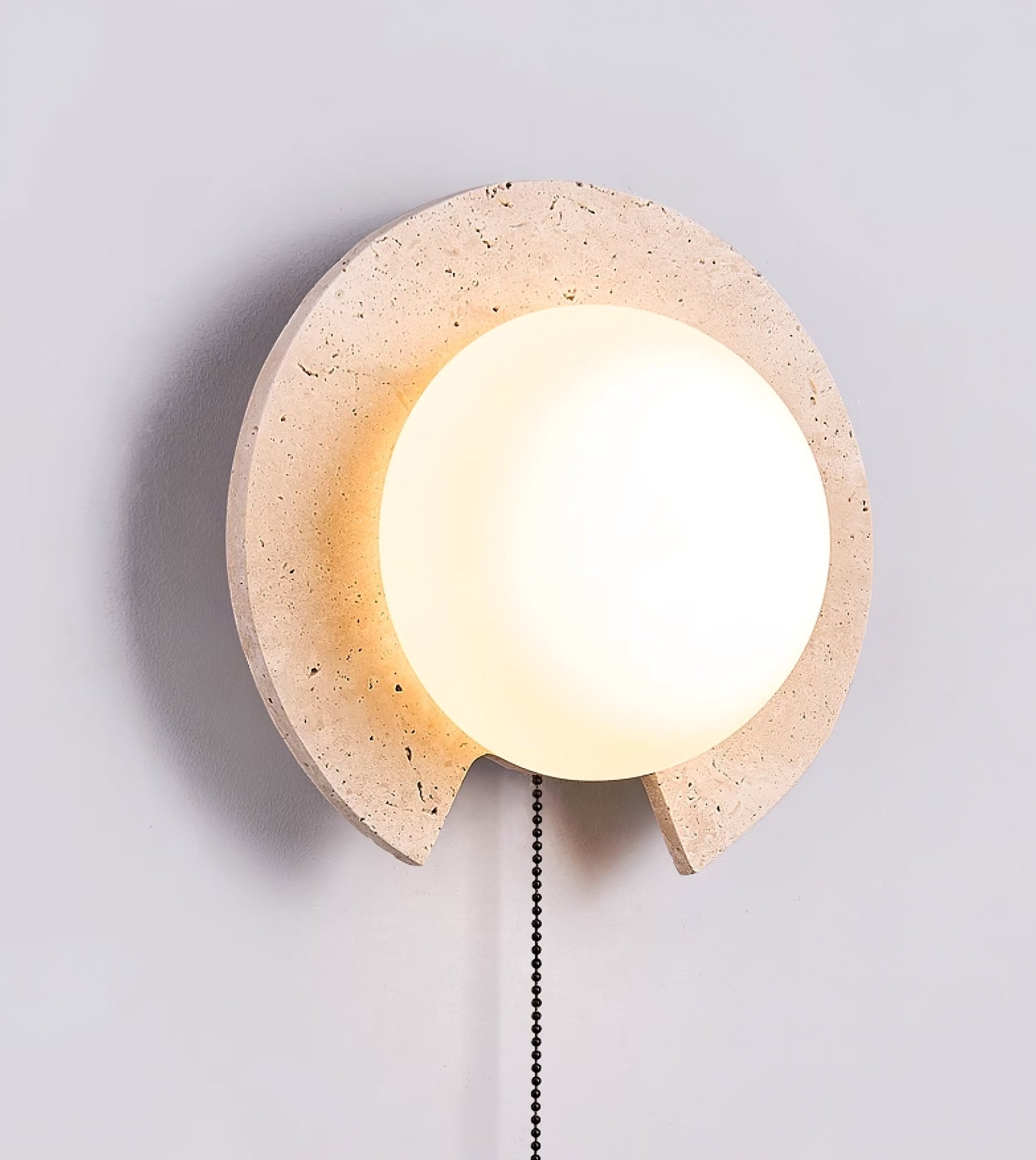Zamaryra Semi-Circular Travertine Wall Light - Neutralighting