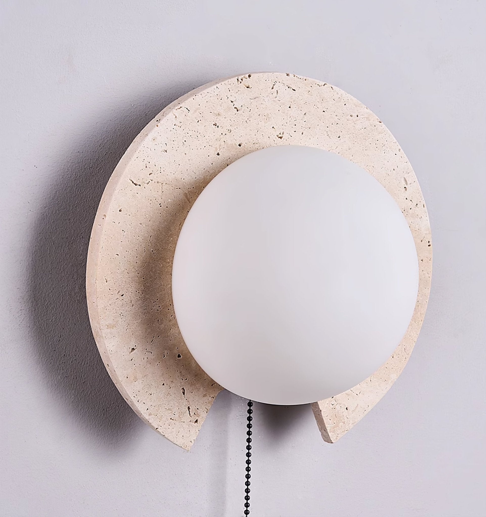 Zamaryra Semi-Circular Travertine Wall Light - Neutralighting