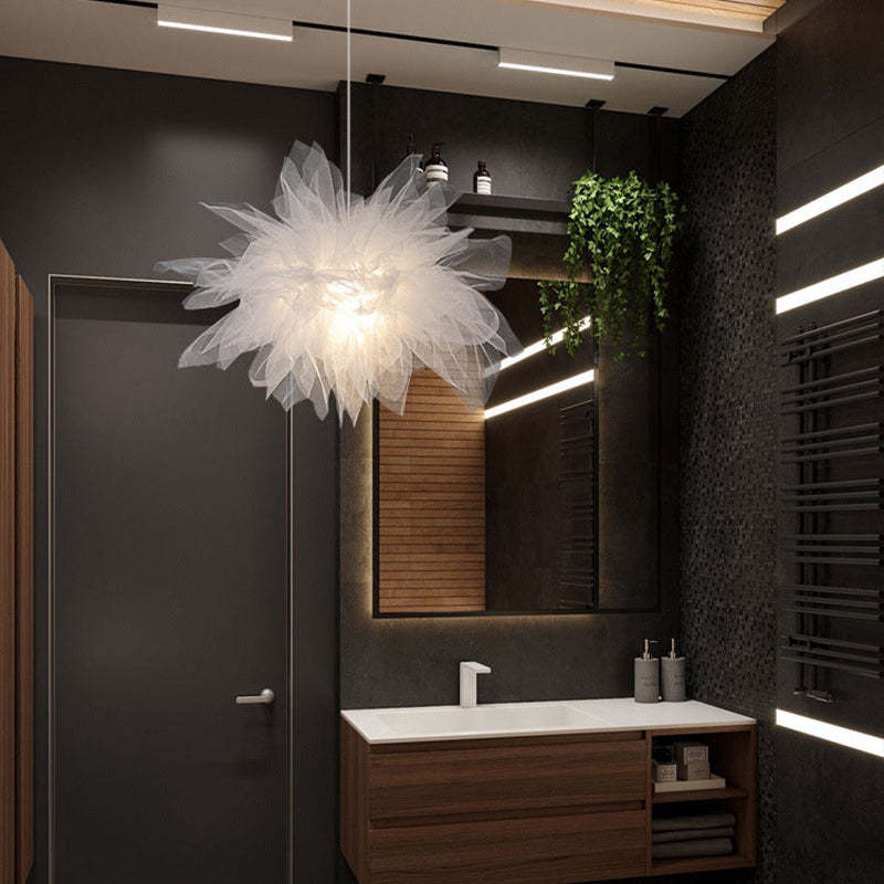 Arisha Modern LED Pendelleuchte Blume Stoff Schlafzimmer Wohnzimmer