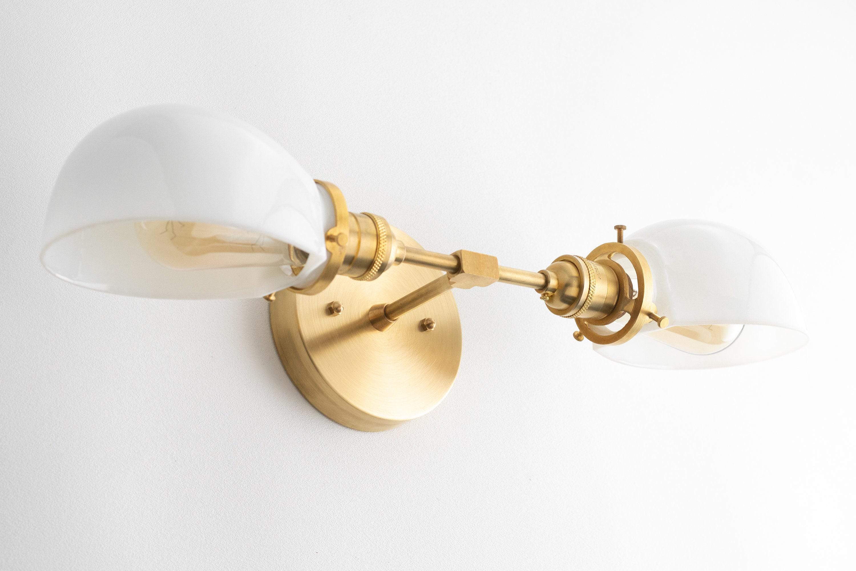 Gebürstetes Nickel Art Déco Wandleuchte