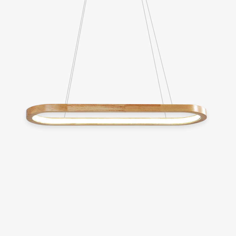 Muto Modern Pendelleuchte Oval Holzfarbig Schlafzimmer Holz/Acryl
