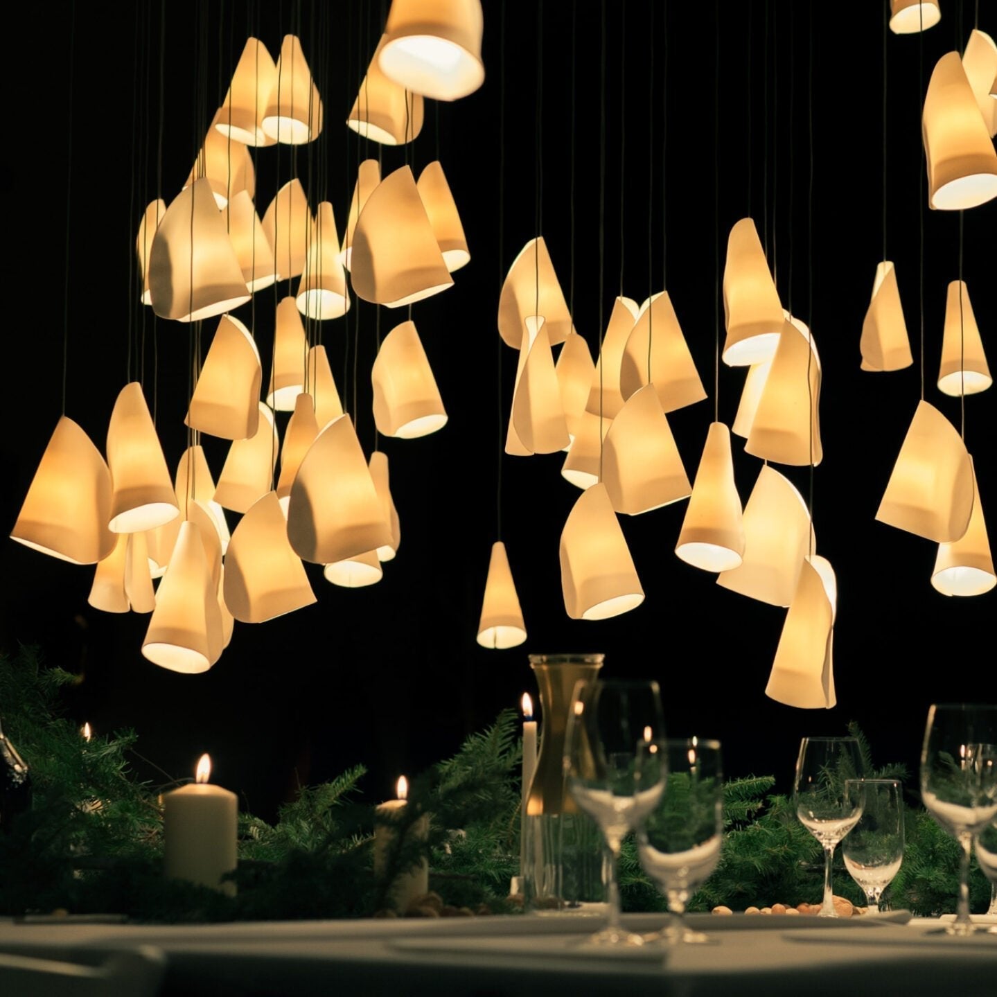 Olshaion Geometrische Keramik-Pendelleuchte-Letslighting